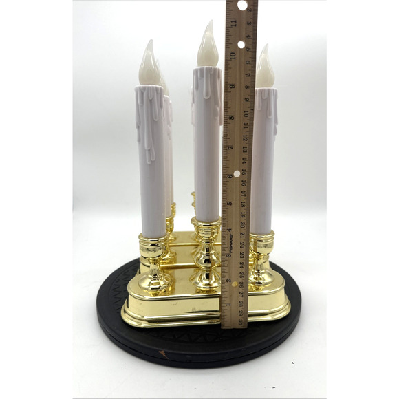 Set Of 3 LED Flickering Candolier Gold Home Accents Holiday - Picture 3 of 4